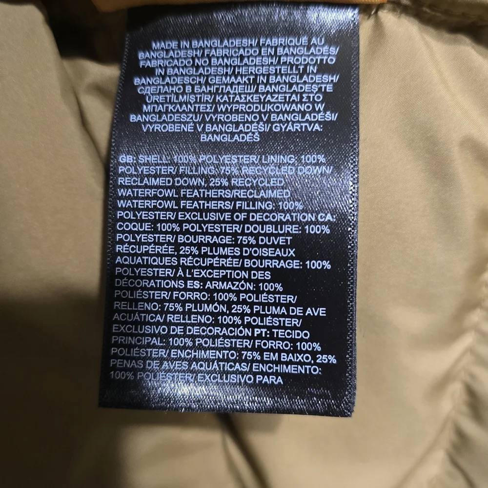 The North Face Men's Tan Puffer Jacket Size M